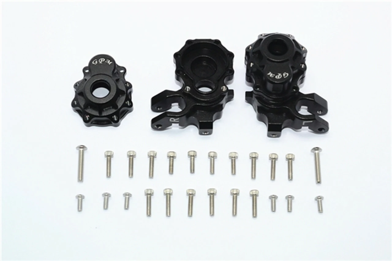 GPM Racing Black Aluminum Front Inner & Outer Portal Drive Housings For TRX-4 3 GPM Racing Black Aluminum Front Inner & Outer Portal Drive Housings For TRX-4