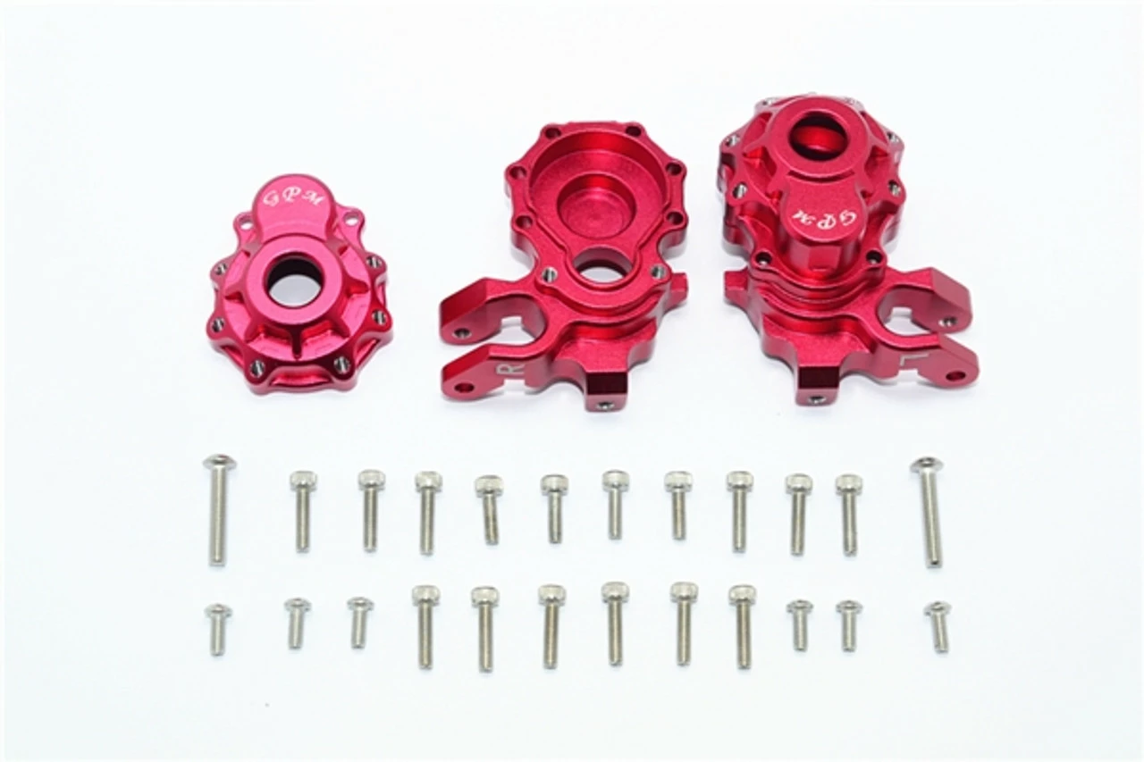 GPM Racing Aluminum Front Inner & Outer Portal Drive Housings For TRX-4 (Red) 3 GPM Racing Aluminum Front Inner & Outer Portal Drive Housings For TRX-4 (Red)