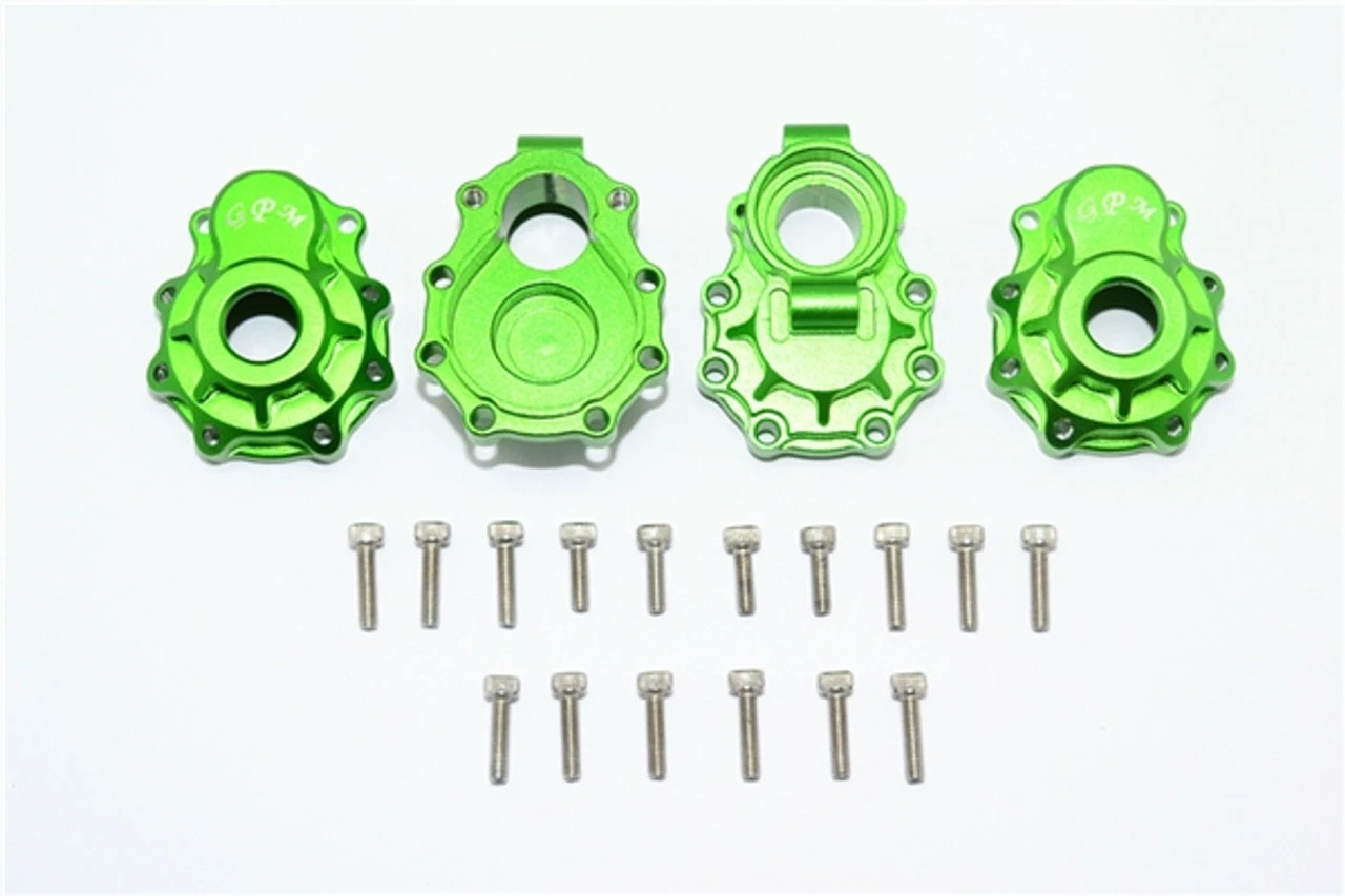 GPM Racing Aluminum Rear Inner & Outer Portal Drive Housings For TRX-4 (Green) 3 GPM Racing Aluminum Rear Inner & Outer Portal Drive Housings For TRX-4 (Green)