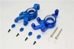 GPM Racing Blue Aluminum Front Steering Blocks & Pin Retainers For X-Maxx