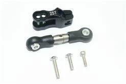 GPM Racing Black Aluminum 25T Servo Horn W/Stainless Steel Adjustable Linkage For UDR