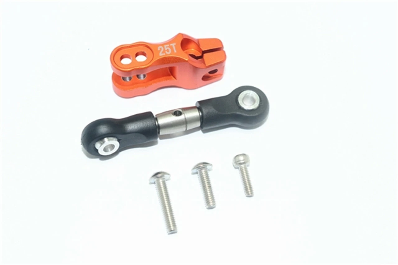 GPM Racing Orange Aluminum 25T Servo Horn W/Stainless Steel Adjustable Linkage For UDR 3 GPM Racing Orange Aluminum 25T Servo Horn W/Stainless Steel Adjustable Linkage For UDR