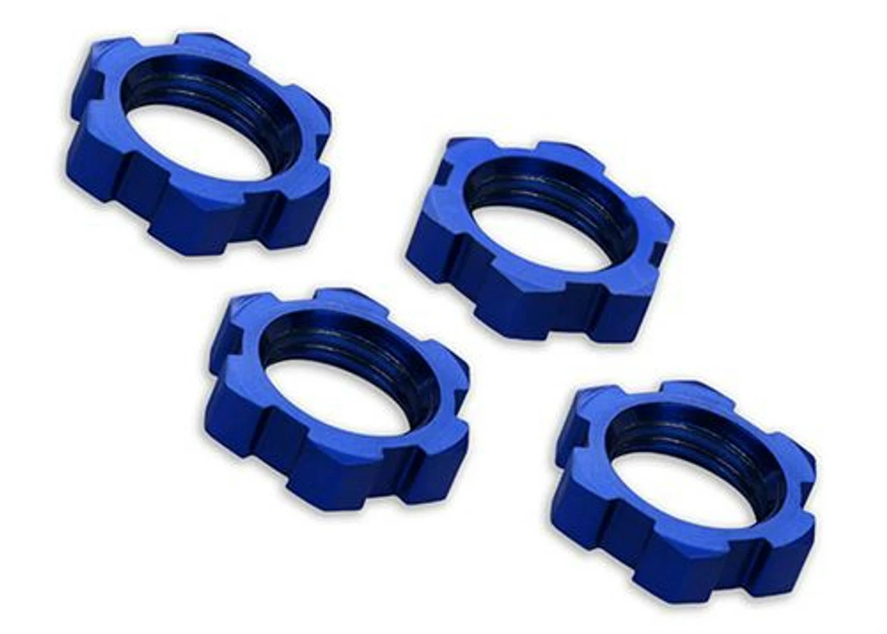 Traxxas 17mm Blue Aluminum Splined Wheel Nuts (4) 3 Traxxas 17mm Blue Aluminum Splined Wheel Nuts (4)