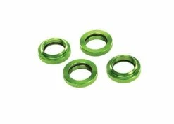 Traxxas X-Maxx Green Aluminum GTX Shock Spring Retainers/Adjusters (4) (assembled With O-ring)