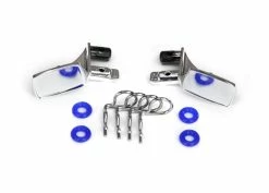 Traxxas TRX-4 Blazer Chrome Side Mirrors W/O-Rings & Body Clips (4) For #8130 Body