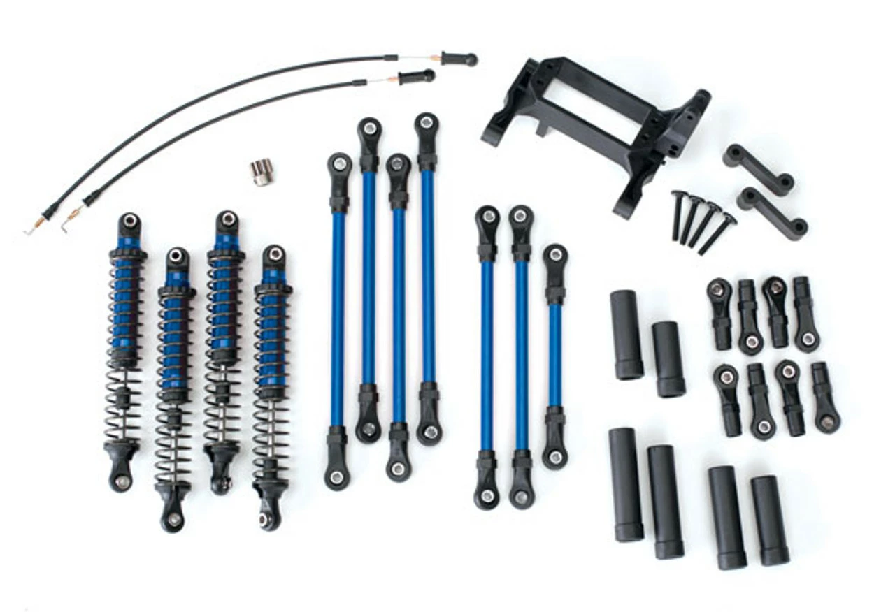 Traxxas TRX-4 Blue Long Arm Lift Kit W/Powder Coated Links & Aluminum Shocks 3 Traxxas TRX-4 Blue Long Arm Lift Kit W/Powder Coated Links & Aluminum Shocks