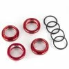 Traxxas GT-Maxx Shocks Red Aluminum Spring Retainer Adjusters (4) Assembled With O-Rings